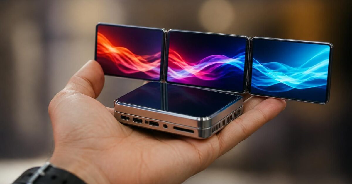 scopri il pc ultra compatto che entra nel palmo della mano, con 16 gb di ram, 512 gb ssd e triplo display 4k, tutto a meno di 300 euro. prestazioni eccellenti a un prezzo incredibile!