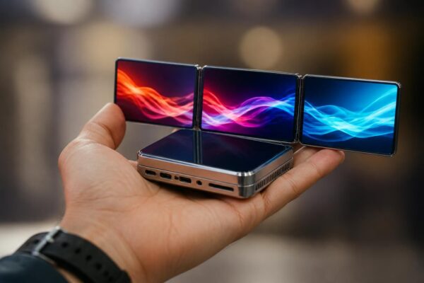 scopri il pc ultra compatto che entra nel palmo della mano, con 16 gb di ram, 512 gb ssd e triplo display 4k, tutto a meno di 300 euro. prestazioni eccellenti a un prezzo incredibile!