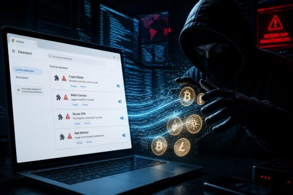 estensioni chrome: scopri i rischi di furto di dati e criptovalute e come proteggerti da queste minacce online.