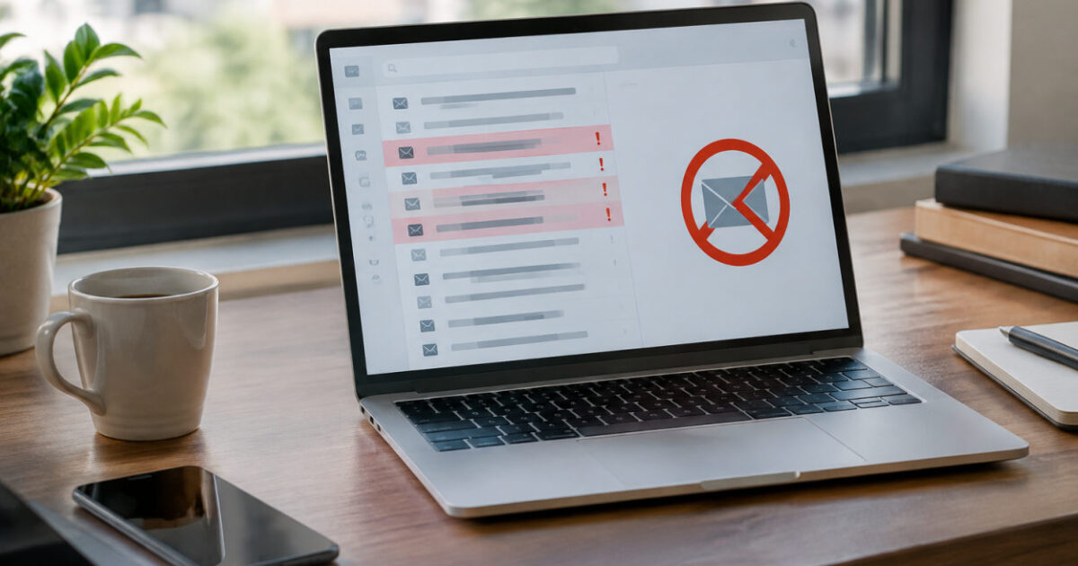 Casella di posta con filtro attivo per bloccare email spam e mittenti indesiderati