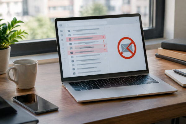 Casella di posta con filtro attivo per bloccare email spam e mittenti indesiderati