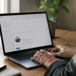 Schermata di un client di posta con firma email con logo aziendale e contatti