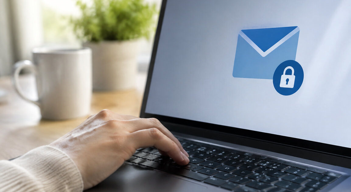 Utente davanti al portatile che segue la procedura per recuperare password email dimenticata