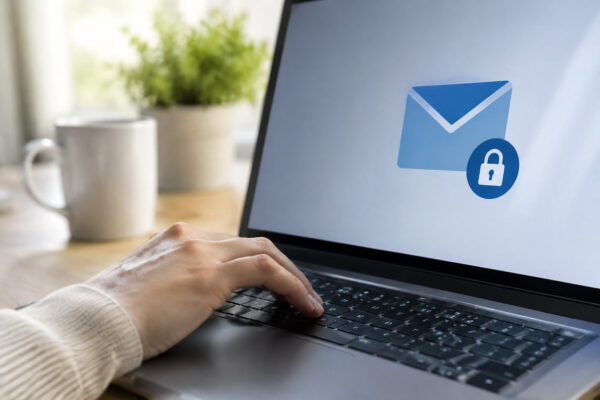 Utente davanti al portatile che segue la procedura per recuperare password email dimenticata