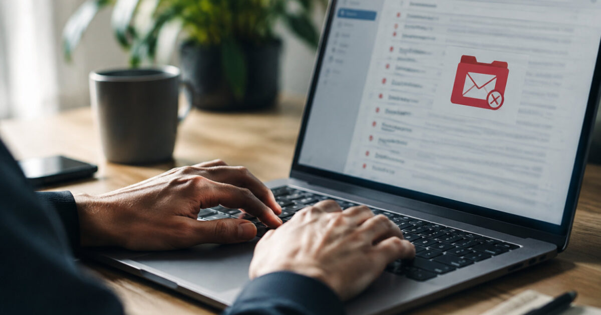 Schermata di una casella di posta dove le email finiscono nello spam