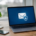 Lucchetto digitale su una casella di posta che simboleggia la sicurezza account email