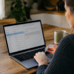 Donna al computer impara come usare la webmail per gestire la posta quotidiana